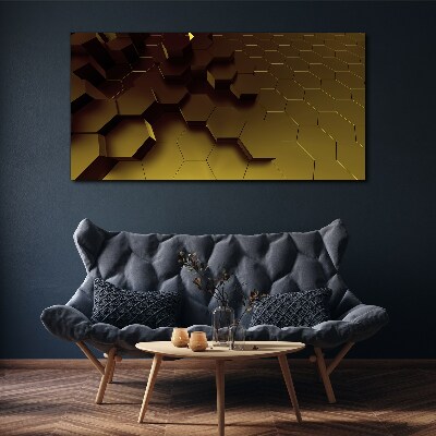 Bild auf leinwand Goldene Sechsecke
