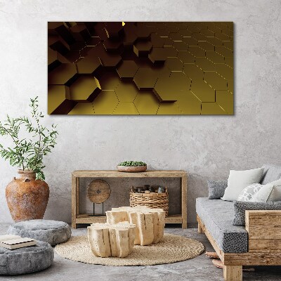 Bild auf leinwand Goldene Sechsecke