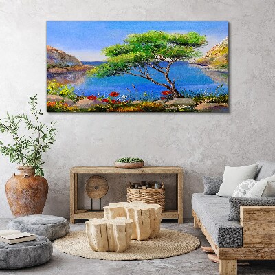 Foto auf leinwand Eine friedliche Landschaft am Wasser
