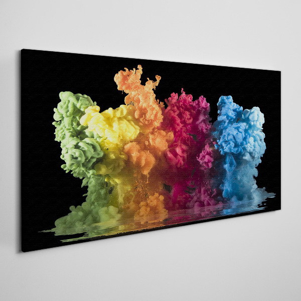 Foto auf leinwand Bunte Farbwolken auf schwarzem Hintergrund
