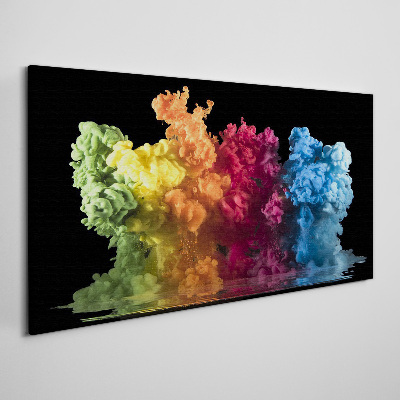 Foto auf leinwand Bunte Farbwolken auf schwarzem Hintergrund