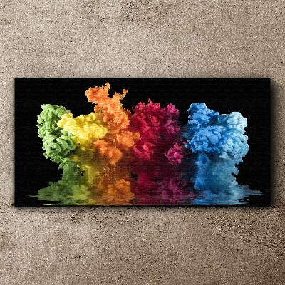 Foto auf leinwand Bunte Farbwolken auf schwarzem Hintergrund