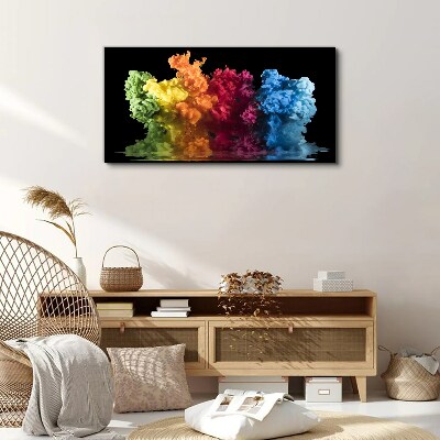 Foto auf leinwand Bunte Farbwolken auf schwarzem Hintergrund