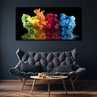 Foto auf leinwand Bunte Farbwolken auf schwarzem Hintergrund