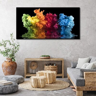 Foto auf leinwand Bunte Farbwolken auf schwarzem Hintergrund