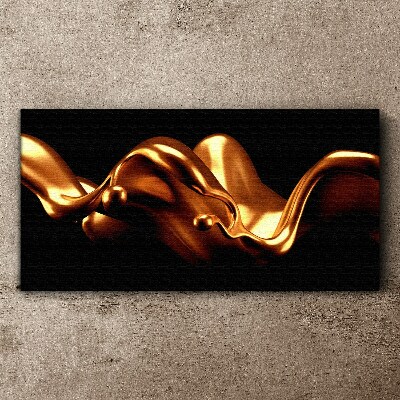 Bild auf leinwand Goldene Wellen auf schwarzem Hintergrund