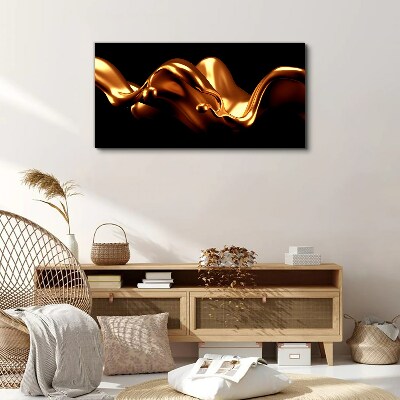 Bild auf leinwand Goldene Wellen auf schwarzem Hintergrund