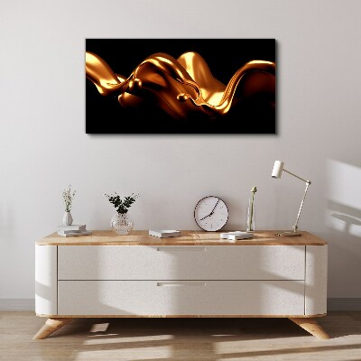 Bild auf leinwand Goldene Wellen auf schwarzem Hintergrund