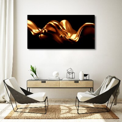 Bild auf leinwand Goldene Wellen auf schwarzem Hintergrund