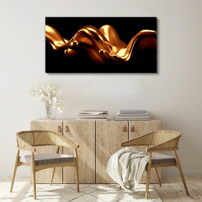 Bild auf leinwand Goldene Wellen auf schwarzem Hintergrund