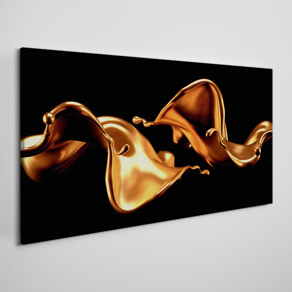 Foto auf leinwand Goldene Wellen aus fließender Substanz
