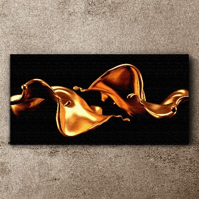 Foto auf leinwand Goldene Wellen aus fließender Substanz