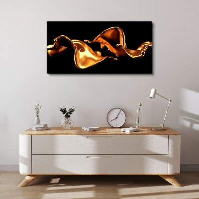 Foto auf leinwand Goldene Wellen aus fließender Substanz