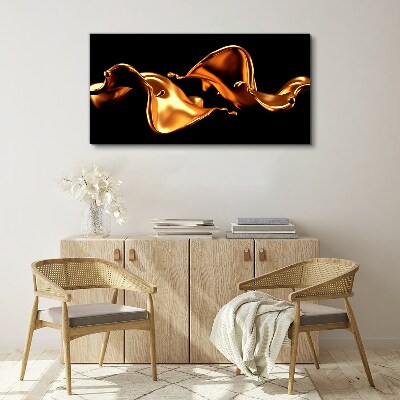 Foto auf leinwand Goldene Wellen aus fließender Substanz
