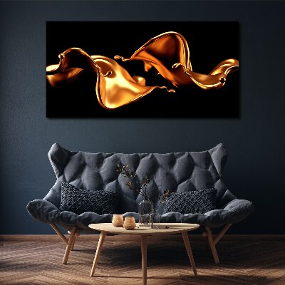 Foto auf leinwand Goldene Wellen aus fließender Substanz