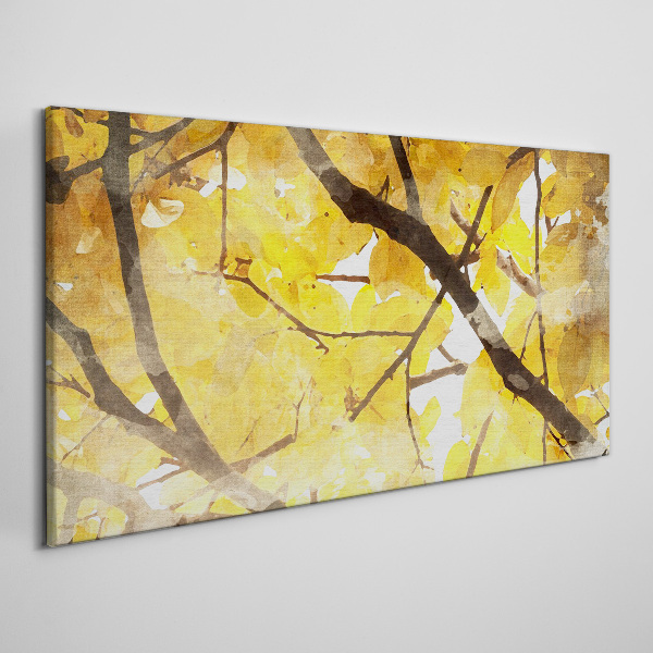 Foto leinwand Goldene Blätter in der Sonne