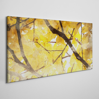 Foto leinwand Goldene Blätter in der Sonne