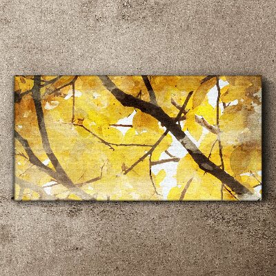 Foto leinwand Goldene Blätter in der Sonne