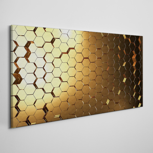 Foto auf leinwand Goldene Sechsecke im Licht