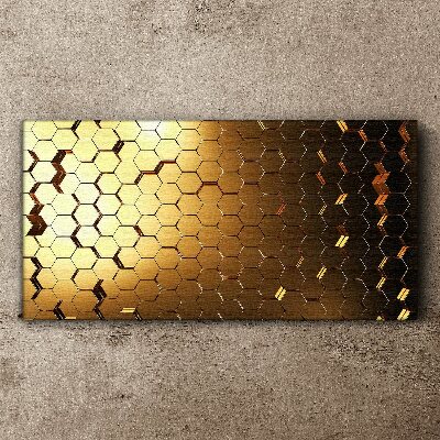 Foto auf leinwand Goldene Sechsecke im Licht