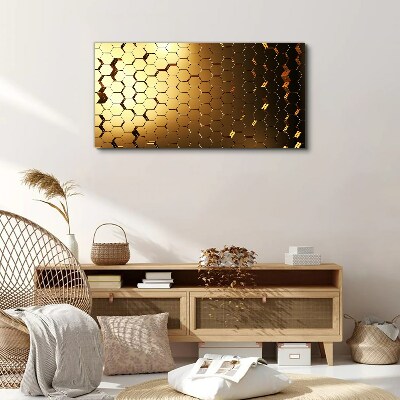 Foto auf leinwand Goldene Sechsecke im Licht