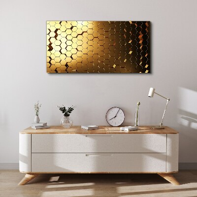 Foto auf leinwand Goldene Sechsecke im Licht