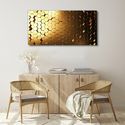 Foto auf leinwand Goldene Sechsecke im Licht