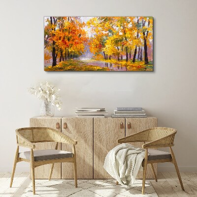 Foto auf leinwand Goldener Herbst im Park