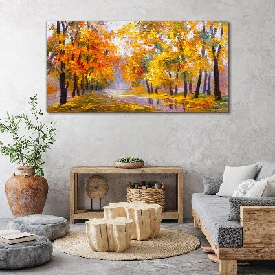 Foto auf leinwand Goldener Herbst im Park