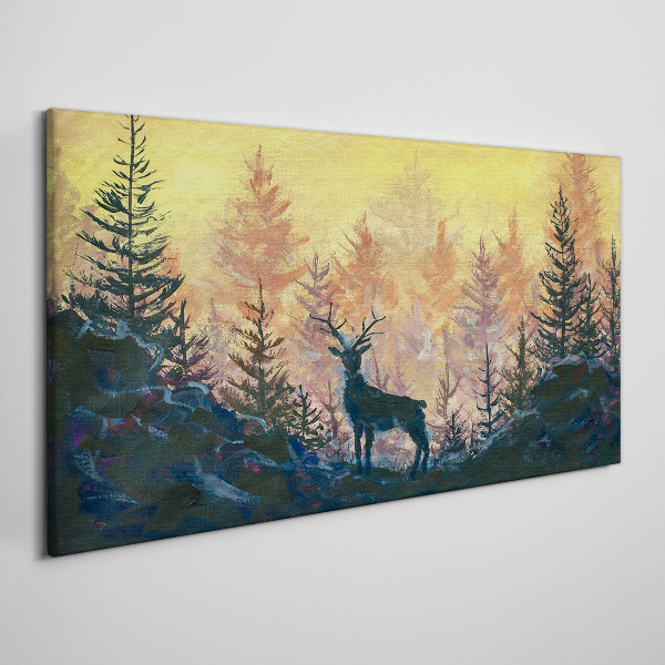 Foto auf leinwand Goldener Morgen im Wald