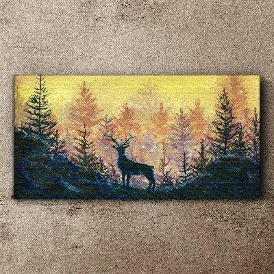 Foto auf leinwand Goldener Morgen im Wald