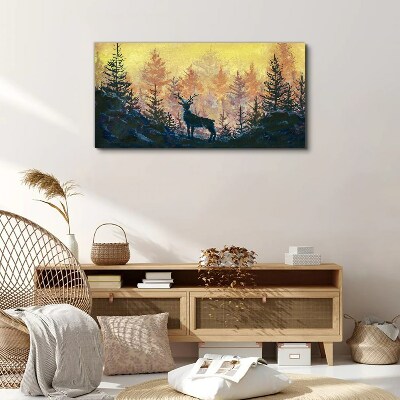 Foto auf leinwand Goldener Morgen im Wald
