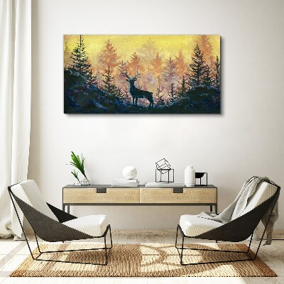 Foto auf leinwand Goldener Morgen im Wald