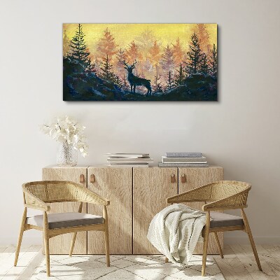 Foto auf leinwand Goldener Morgen im Wald