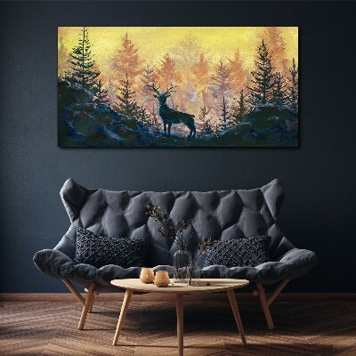 Foto auf leinwand Goldener Morgen im Wald