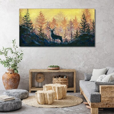Foto auf leinwand Goldener Morgen im Wald