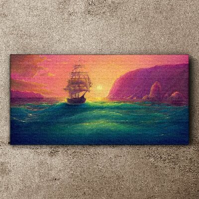 Foto auf leinwand Sonnenuntergang über dem Meer