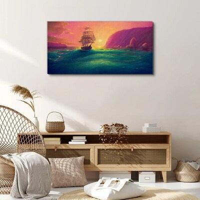 Foto auf leinwand Sonnenuntergang über dem Meer