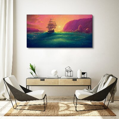 Foto auf leinwand Sonnenuntergang über dem Meer