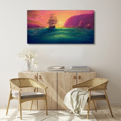 Foto auf leinwand Sonnenuntergang über dem Meer