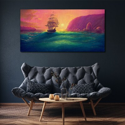 Foto auf leinwand Sonnenuntergang über dem Meer