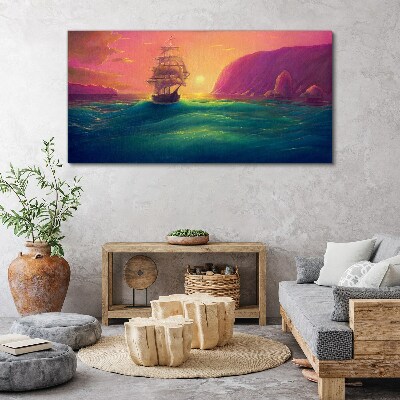 Foto auf leinwand Sonnenuntergang über dem Meer