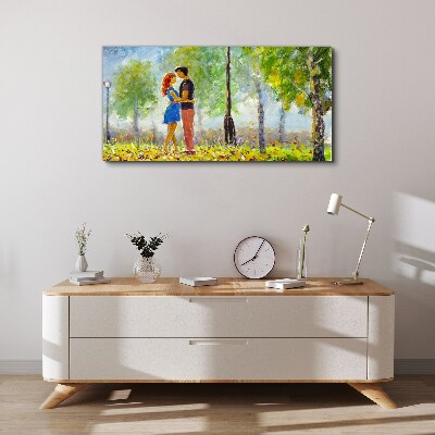 Leinwandbild Liebe im Grünen