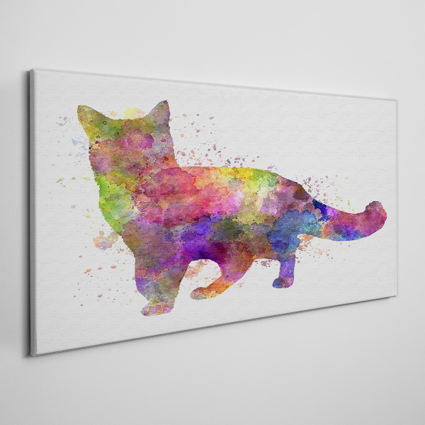 Bild auf leinwand Bunte Katze im Aquarellstil