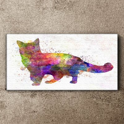 Bild auf leinwand Bunte Katze im Aquarellstil