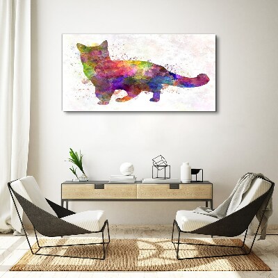 Bild auf leinwand Bunte Katze im Aquarellstil