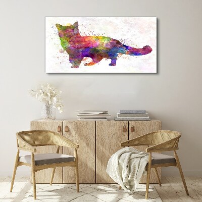 Bild auf leinwand Bunte Katze im Aquarellstil
