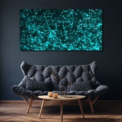 Foto auf leinwand Digitales Netzwerk in Blautönen