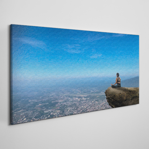 Foto auf leinwand Meditation auf dem Berggipfel
