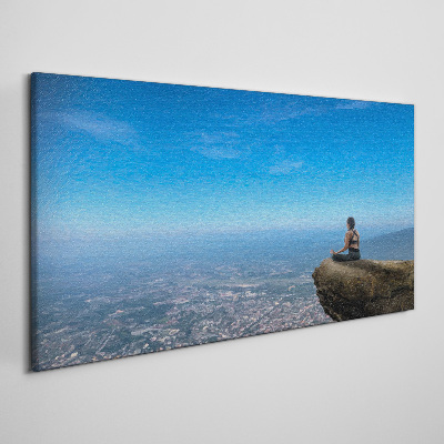 Foto auf leinwand Meditation auf dem Berggipfel